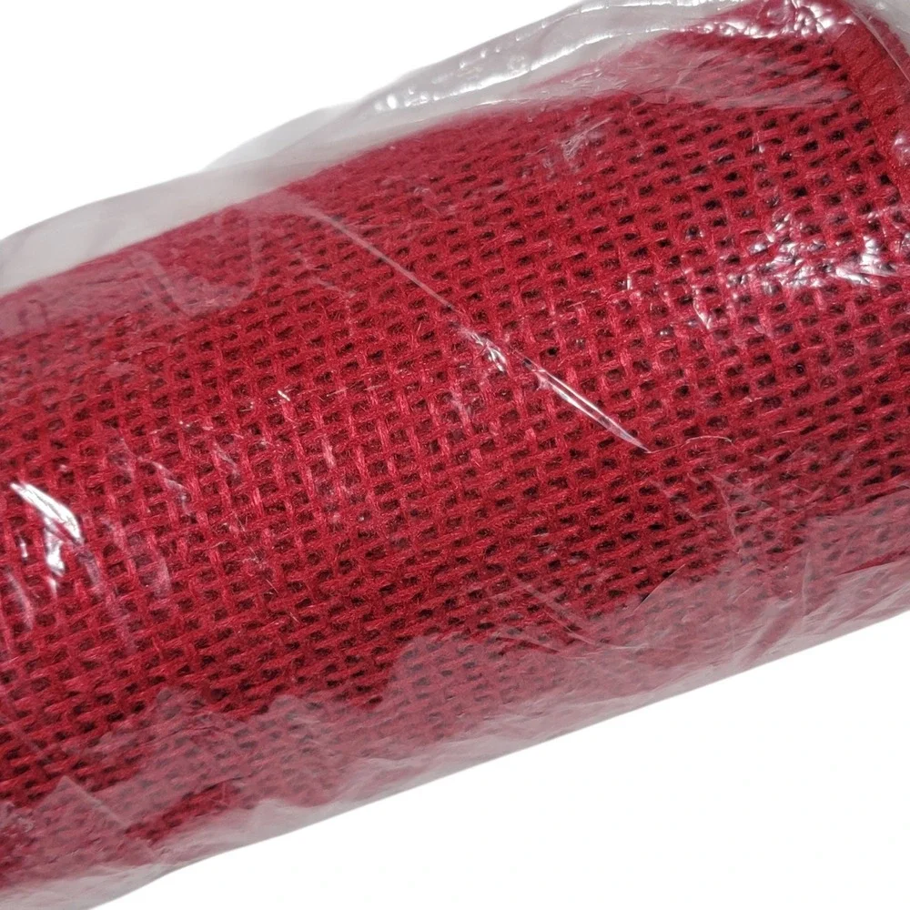 Holiday Time Red Burlap Deco Mesh 10.5
